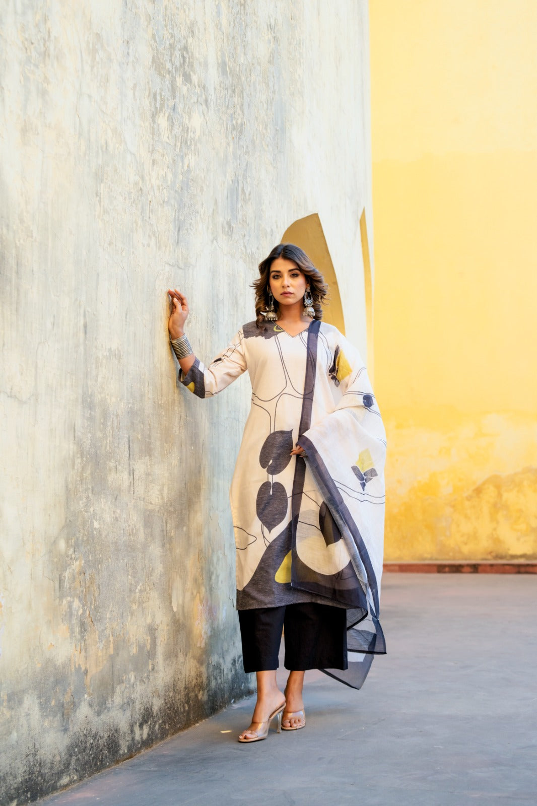 Linen cotton digital printed suit set