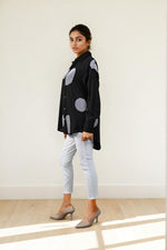 Pretty Mul cotton embroidered lining high low shirt