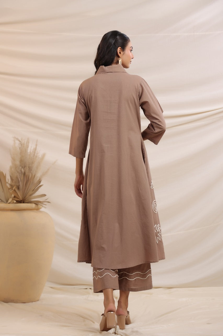 Pure cotton embroidered co ord set