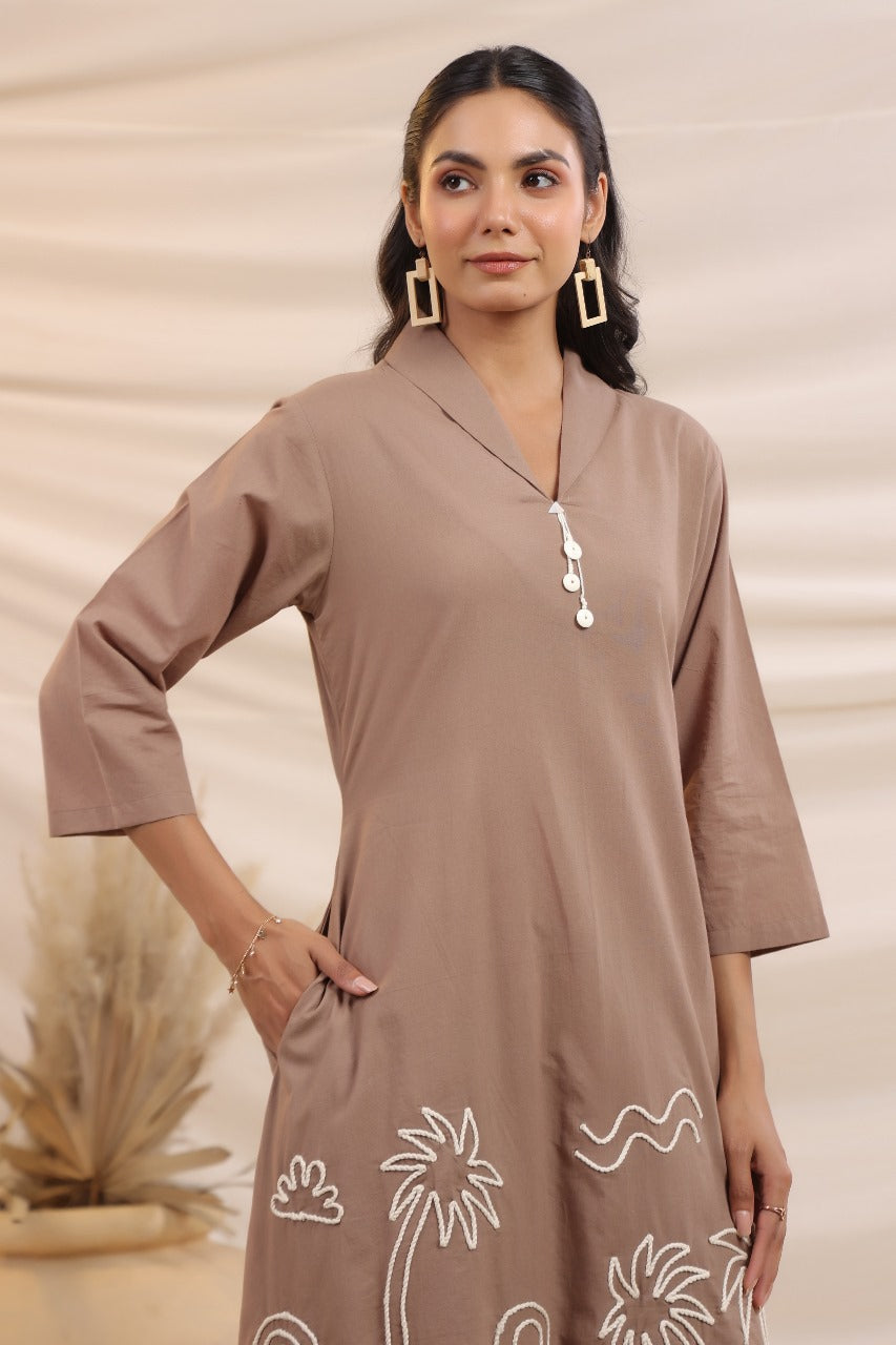 Pure cotton embroidered co ord set