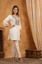 Designer mirror work cotton co ord set