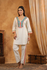 Designer mirror work cotton co ord set