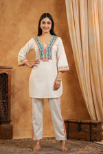 Designer mirror work cotton co ord set