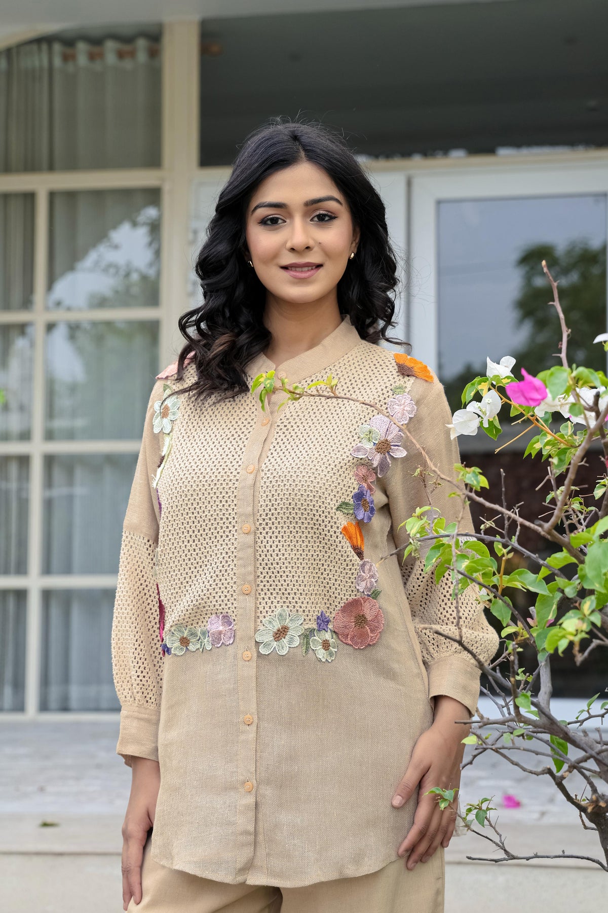 Stunning beige embroidered co ord set