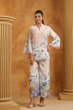 Pretty linen smart digital printed co-ord