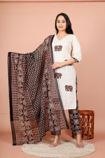 Appliqué work cotton suit set