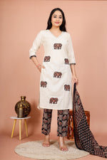 Appliqué work cotton suit set