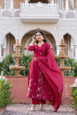Wow embroidery Mul Chanderi suit set!!