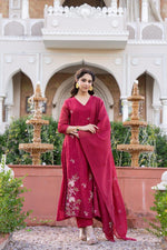 Wow embroidery Mul Chanderi suit set!!