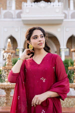 Wow embroidery Mul Chanderi suit set!!