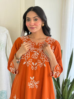 Pure cotton embroidery kurta pant