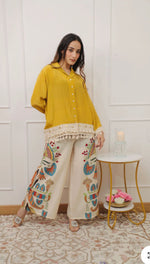 Premium mul silk shirt paired with digital cotton pant