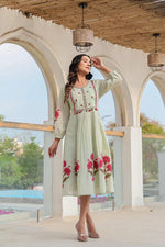 Mint green digital printed cotton one price with inner