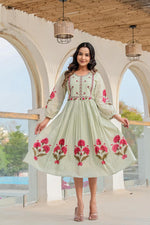 Mint green digital printed cotton one price with inner