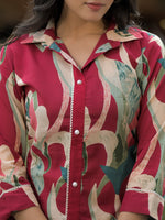 Smart cotton co ord in red