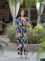 Smart cotton co ord in blue