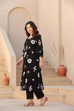 Smart Mul cotton lining kurta pant in black