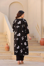 Smart Mul cotton lining kurta pant in black