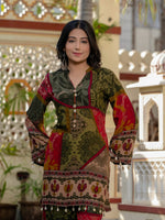 Heavy rayon digital printed co ord with shell detailing