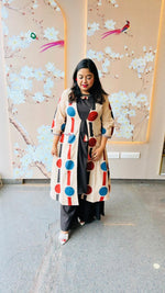 Cotton detachable inner with shrug paired with a palazzo pant