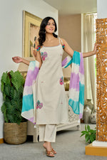 Designer noodle strap with beautiful Moti embellishments suit set