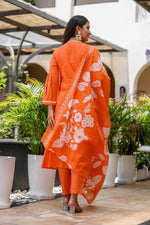 Mul cotton pure full suit set in orange