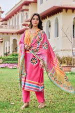 Pretty cotton with mirror detailing full suit in multi