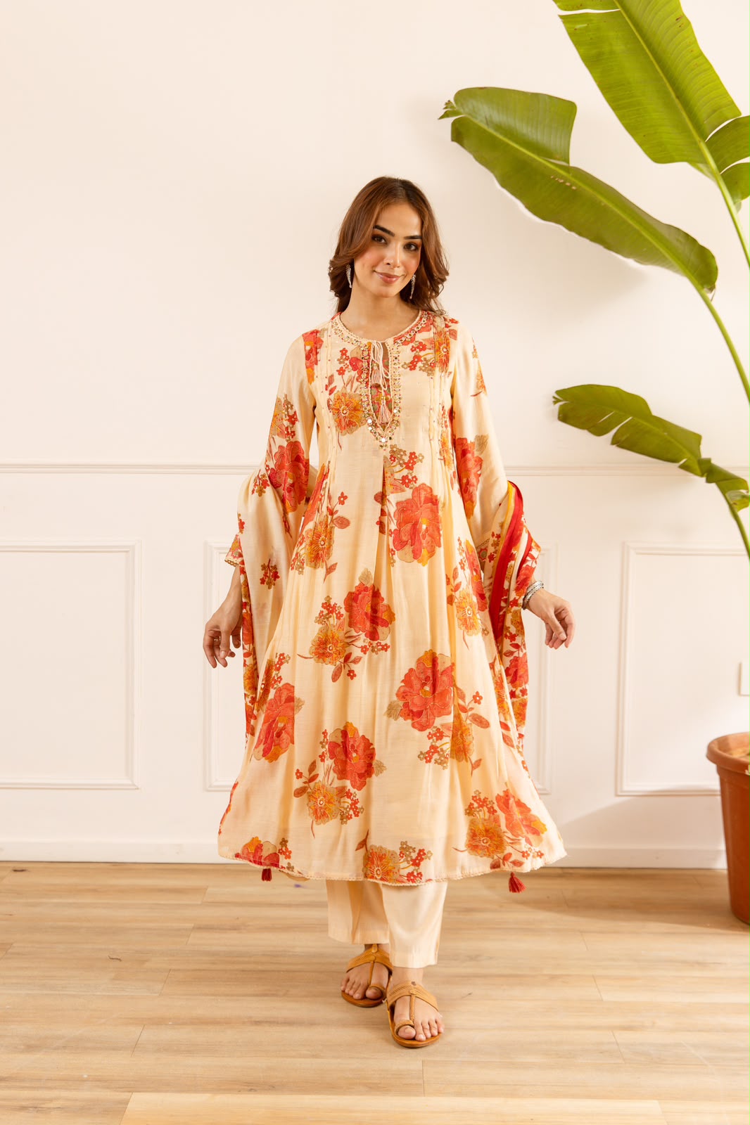 Pure Mul silk digital printed full suit set