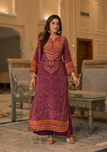 Super pretty crepe silk lining bandhani Phiran paired with pants in wine