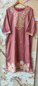 Pretty onion pink jamdani fully weaved suit set