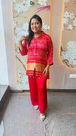 Premium gaji silk lakri patta bandhani co ord