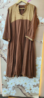Premium Mul Chanderi suit set in brown