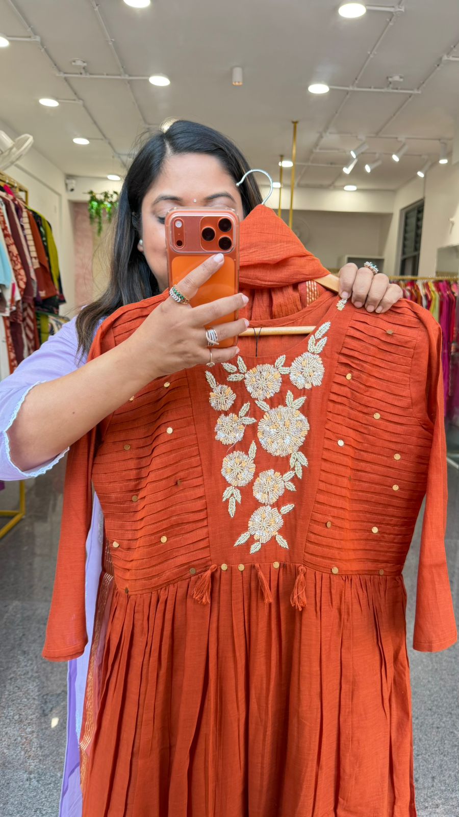 Premium Mul chanderi hand work suit set