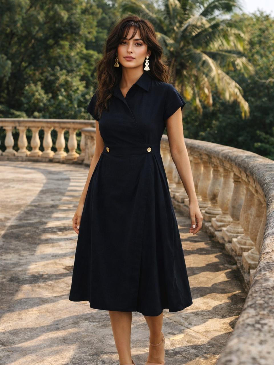Pretty cotton one piece desss black