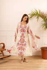 Mul digital printed V neck mul lining full set