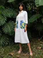 Super smart block printed pocket one piece with Mul lining