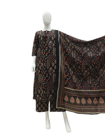 Pretty cotton ajrakh suit set in black