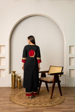 Super smart cotton full suit set in black and red