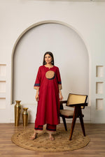 Super smart cotton full suit set in red n black