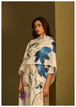 Super pretty and soft linen digital printed suit set in blue