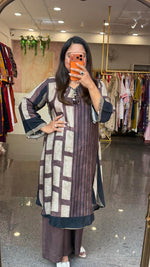 Premium ajrakh Mul silk kurta pant