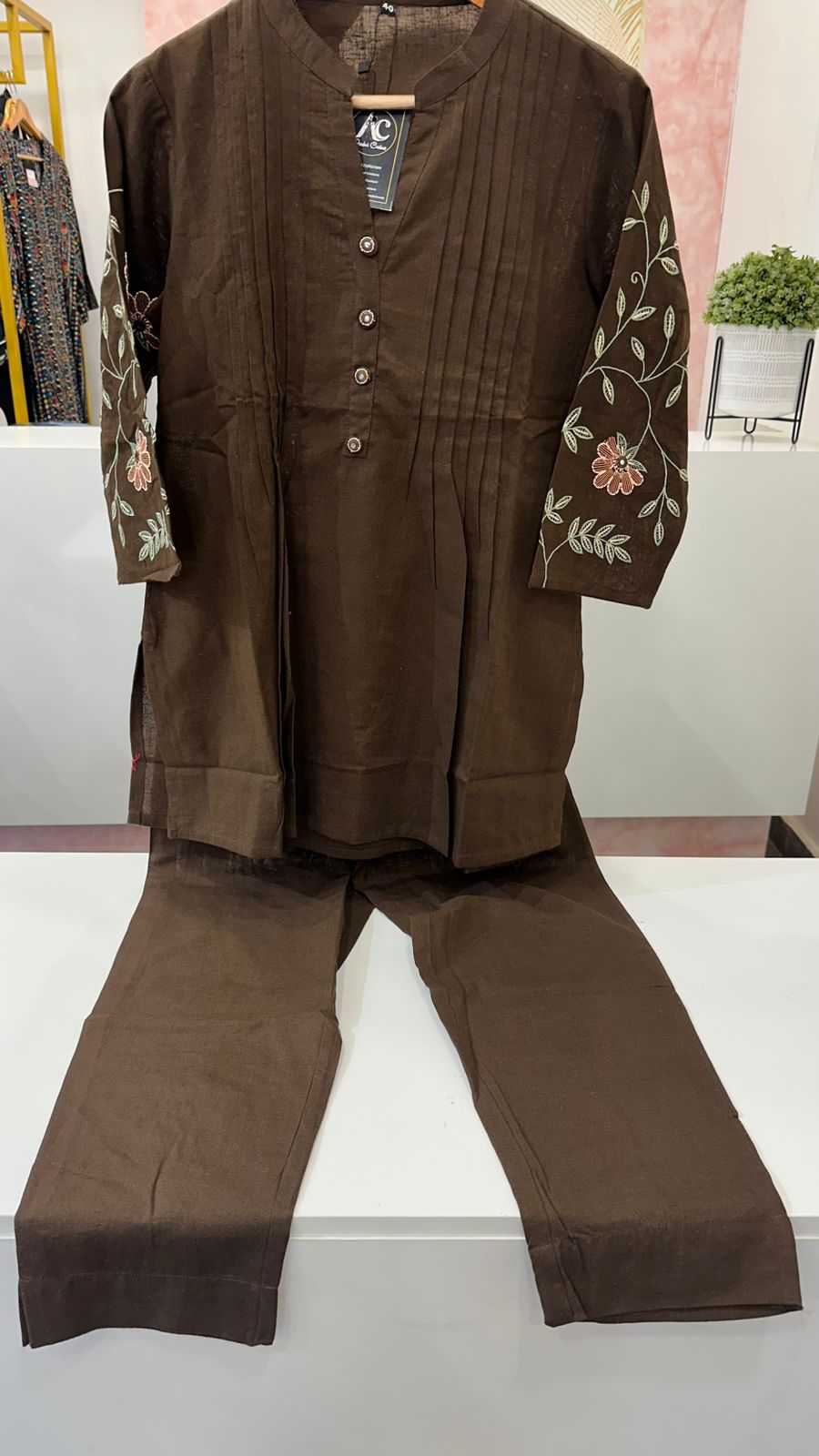 Cotton embroidered co ord set