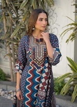 Russian silk ajrakh suit set
