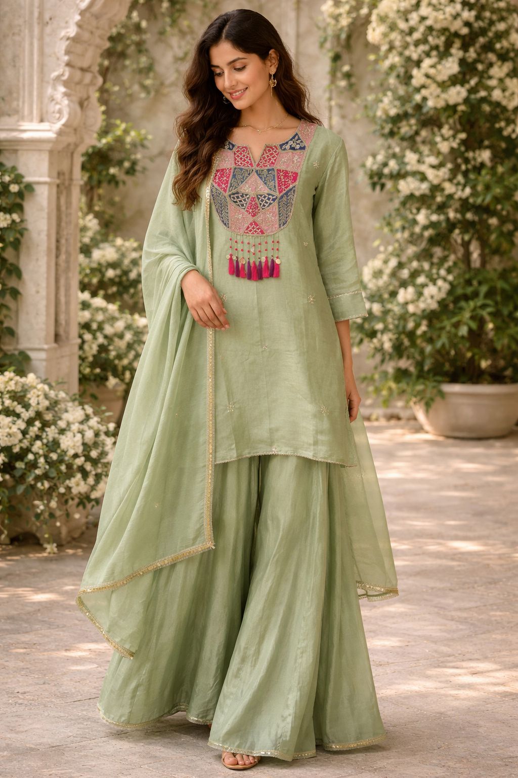 Super smart n elegant tissue suit set (true to size )in mint green