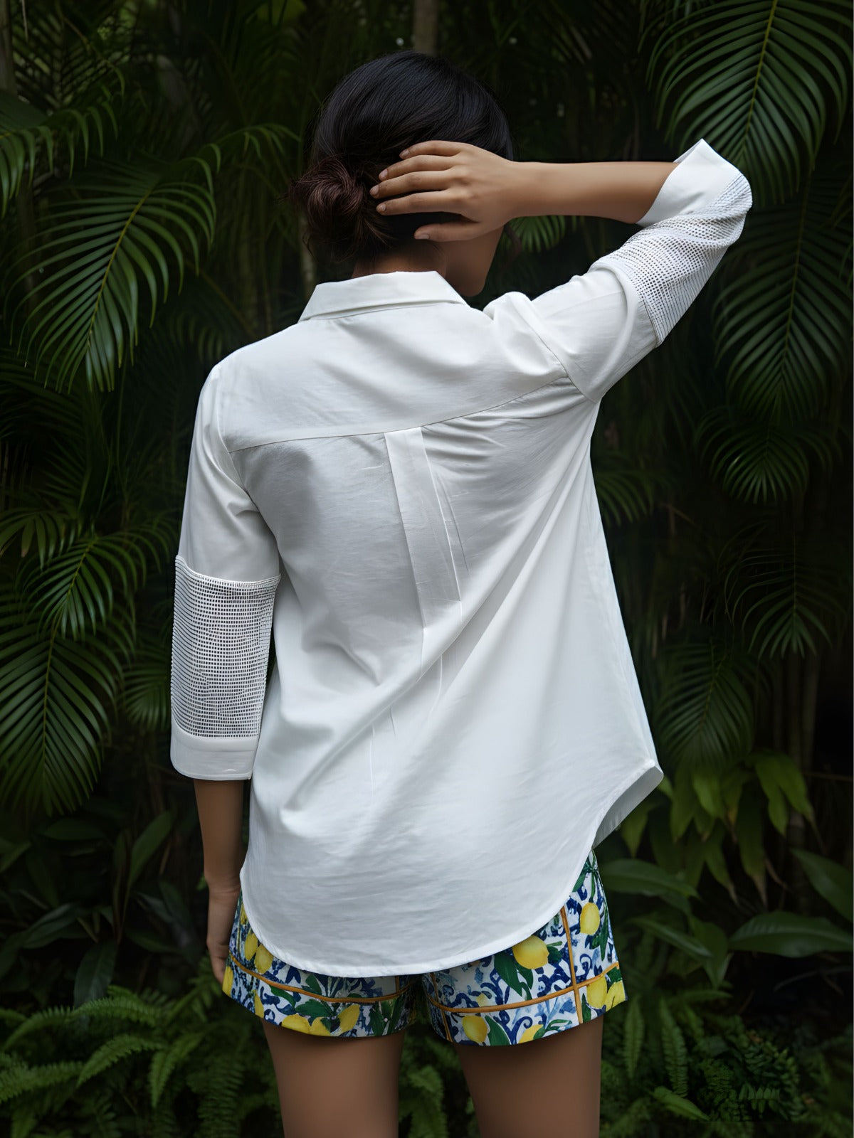 Premium cotton lining shifli detailing on sleeve only shirt
