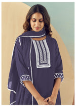 Pure viscose with full embroidery suit set