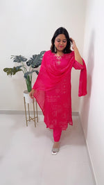 Pure chinon V neck suit set to slay this festive season