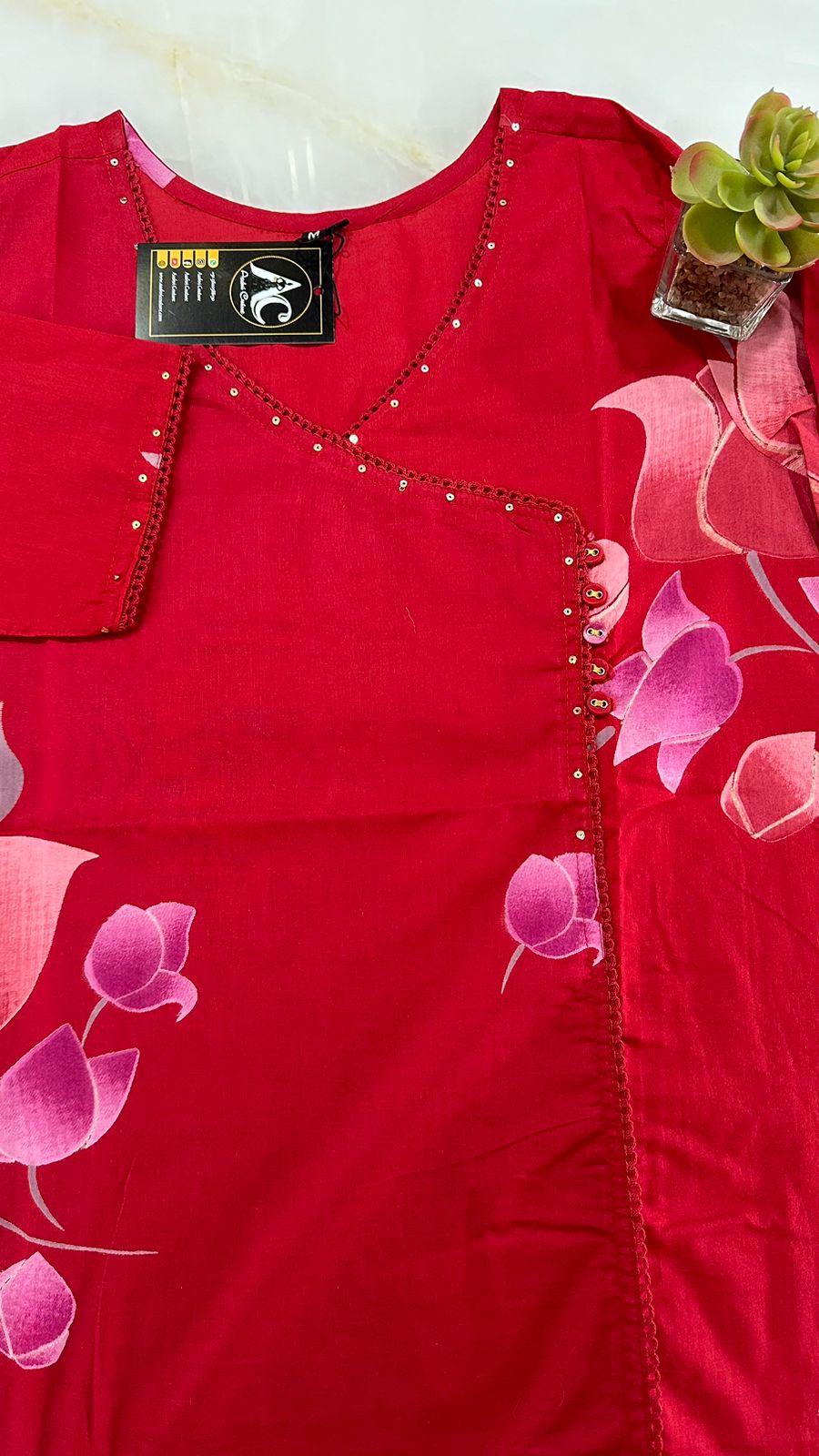 Pure cotton angrakha kurti