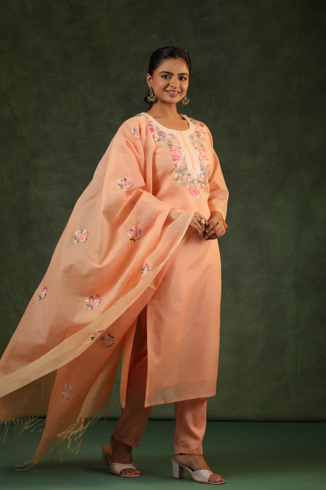 Soft Kota tissue embroidered suit set