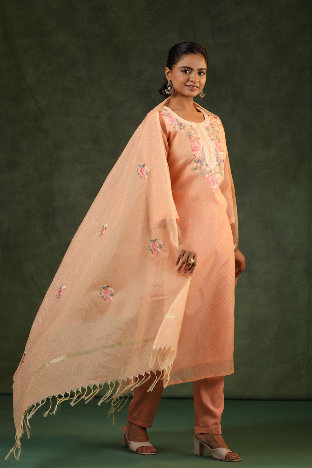 Soft Kota tissue embroidered suit set